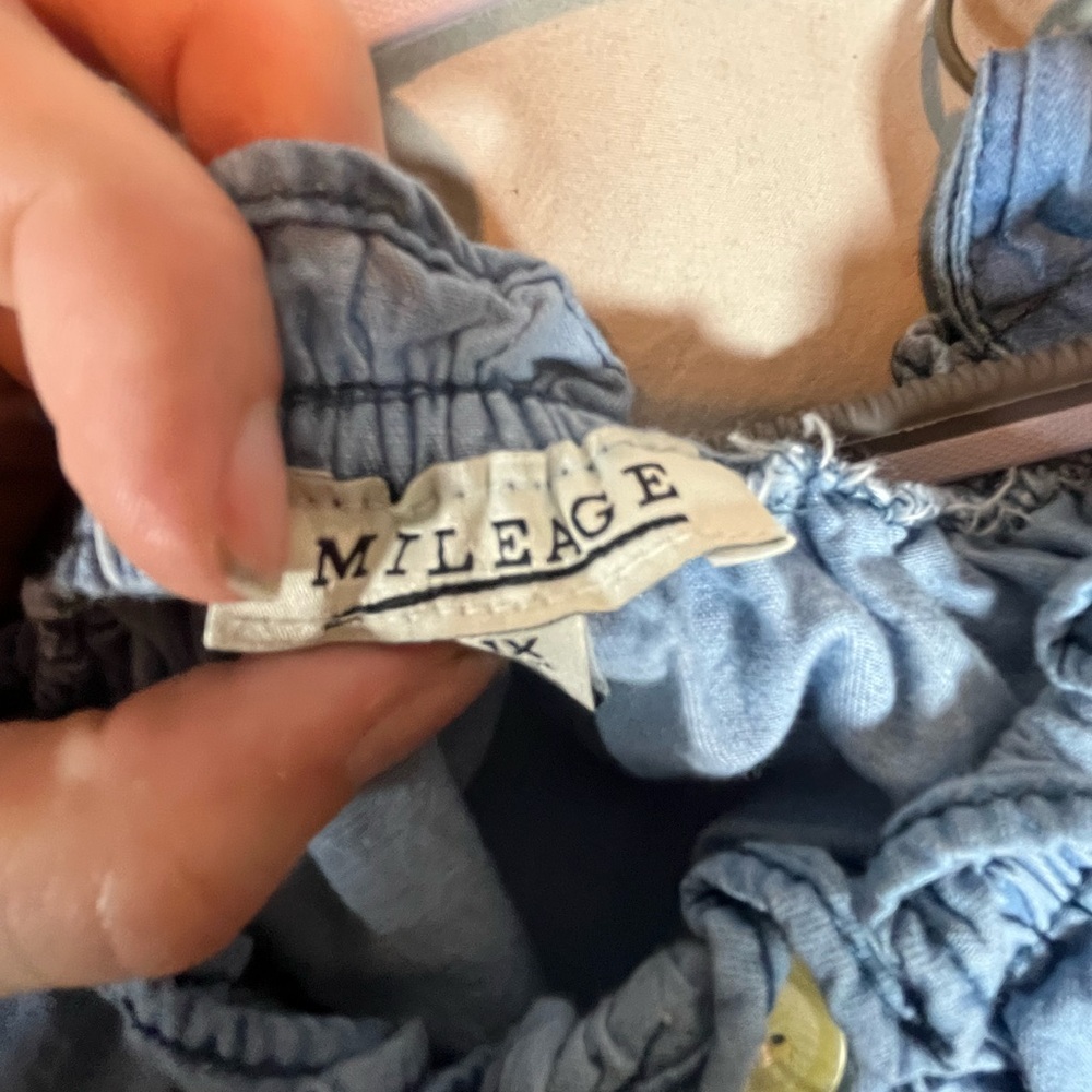 Millage Light‎ Blue Ruffled Top - Picture 5 of 6